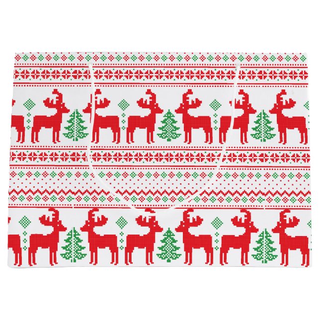 Christmas Sweater Large Gift Bag (Front)
