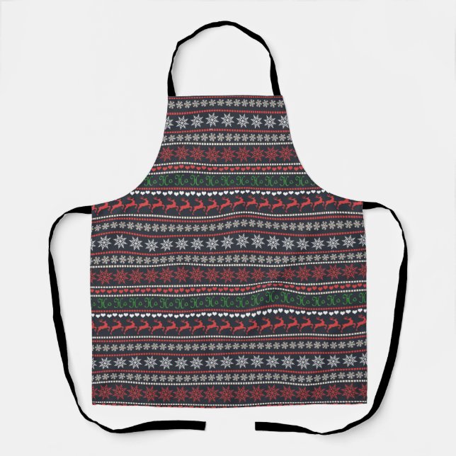 Christmas Sweater Pattern Apron (Front)