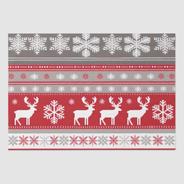 christmas sweater pattern tissue paper (Front)