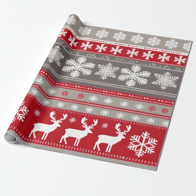 christmas sweater pattern wrapping paper (Unrolled)