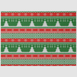 Christmas Sweater Pine Trees Snowflakes Christmas Tissue Paper