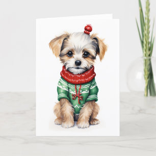 Christmas Sweater Puppy, Holiday Puppy BLANK