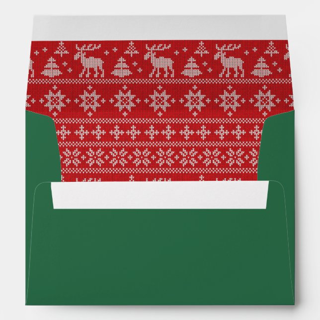 Christmas Sweater Red Green Envelope (Back (Bottom))