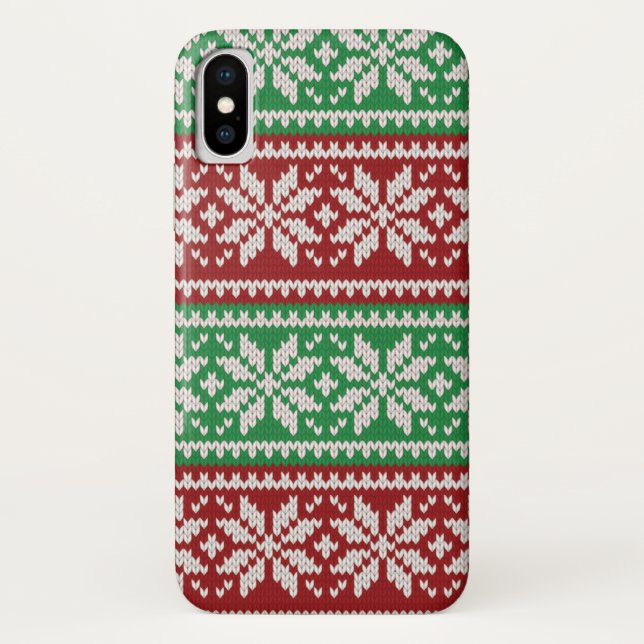 Christmas Sweater Snowflake iPhone Case (Back)