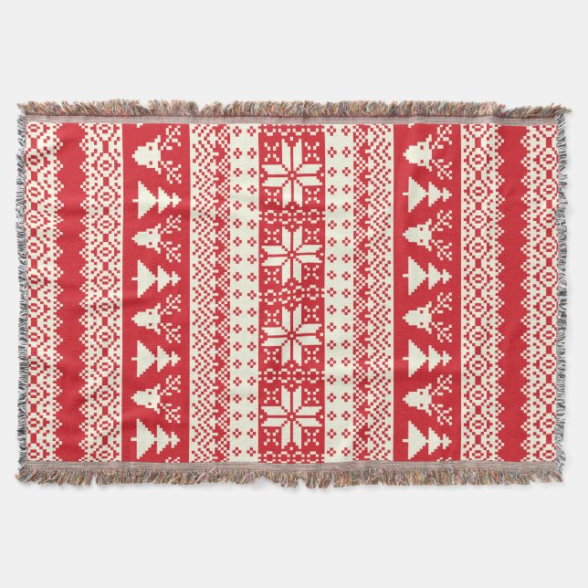 Christmas Sweater Throw Blanket (Front)