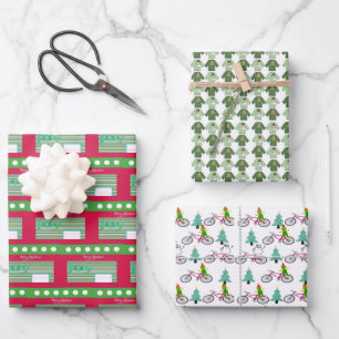 Christmas Sweaters Sheets Wrapping Paper Bicycle