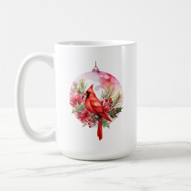 Christmas Sweatshirt For Women Floral Cardinal Coffee Mug (Left)