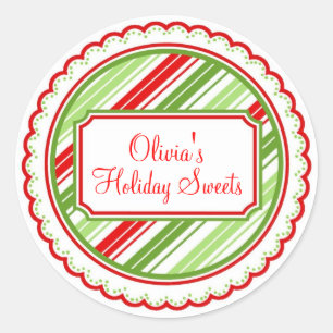 Christmas Sweet Stripes Holiday Stickers