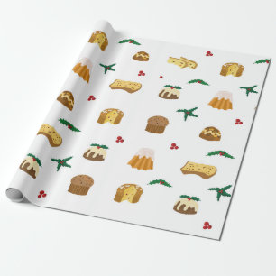 Christmas sweets and mistletoe wrapping paper