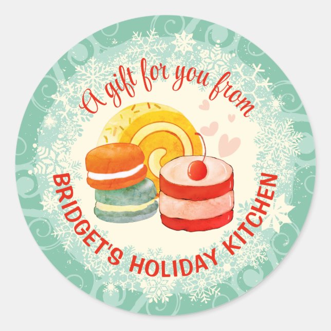 Christmas sweets baking from the kitchen of classic round sticker (Front)