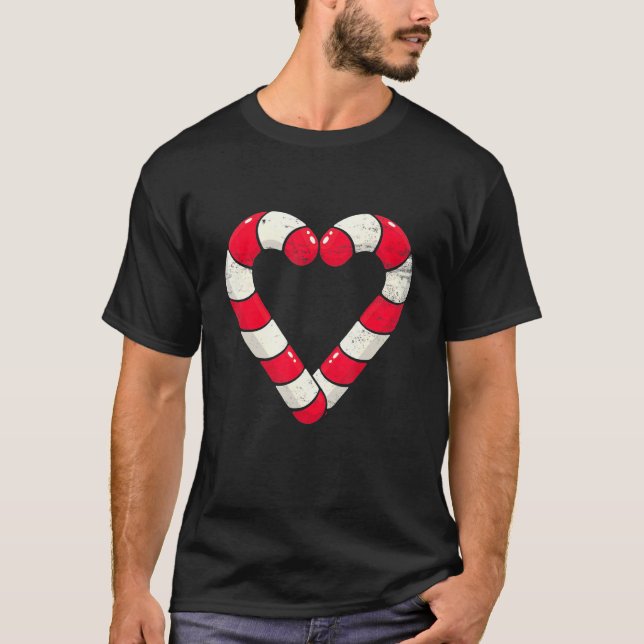 Christmas Sweets Candy Canes Heart Xmas Holidays S T-Shirt (Front)