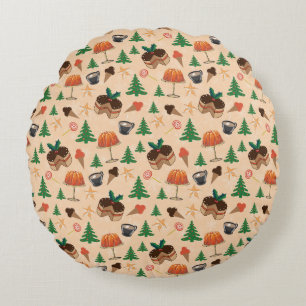 Christmas sweets round cushion