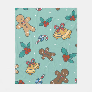Christmas sweets seamless pattern fleece blanket