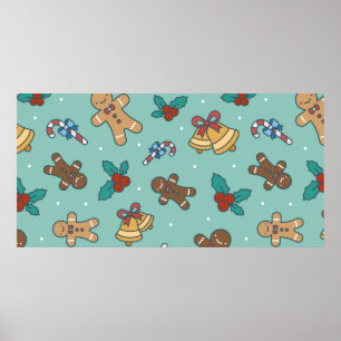 Christmas sweets seamless pattern poster