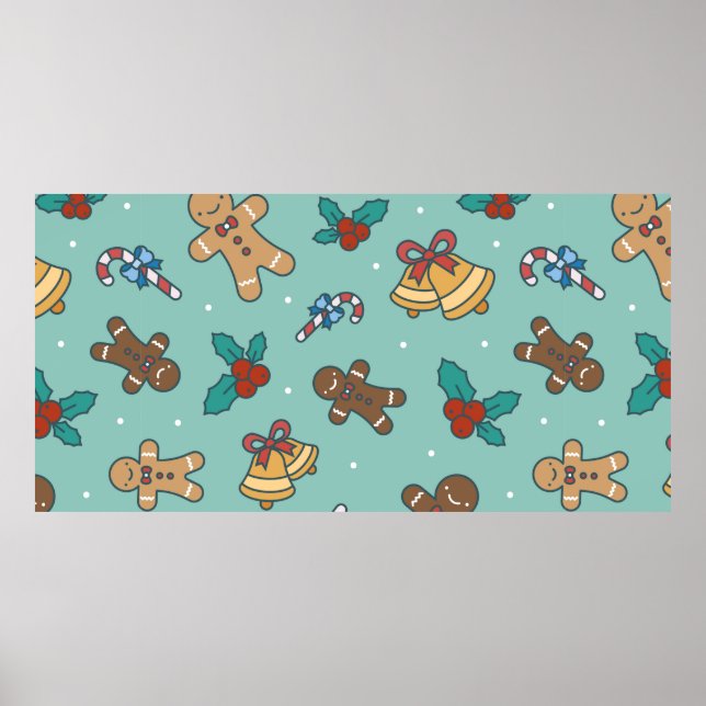 Christmas sweets seamless pattern poster (Front)