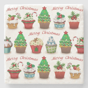 Christmas sweets stone coaster