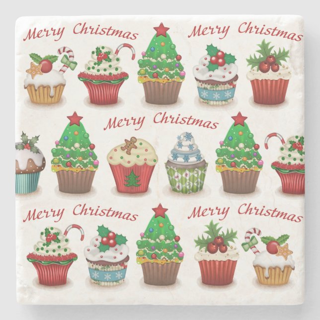 Christmas sweets stone coaster (Front)