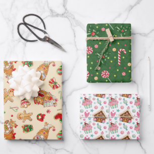 Christmas Sweets Wrapping Paper Sheet