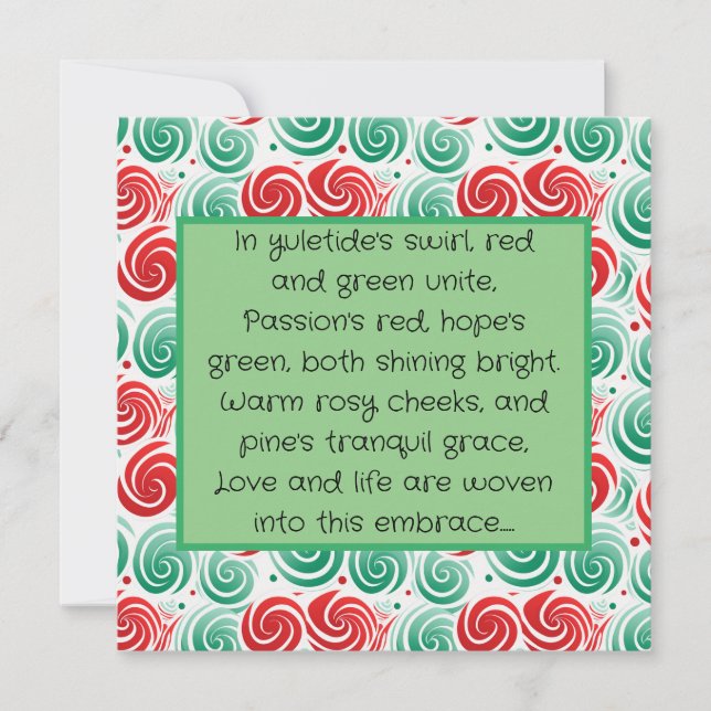 Christmas Swirl Red, Green, and White  Card (Front)