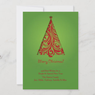 Christmas Swirls Photo Holiday Card