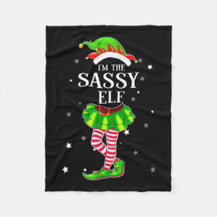 Christmas Sy Elf Xmas Funny Family Matching Girls Fleece Blanket
