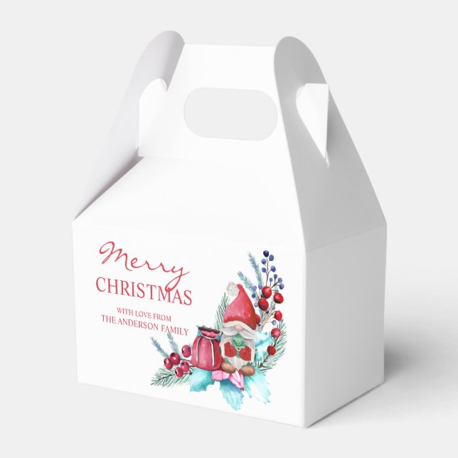 Christmas Symbols and Gnome  Favour Box (Front Side)