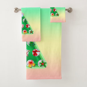 Christmas Symbols Bath Towel Set