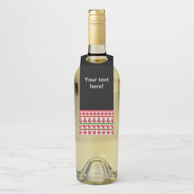 Christmas symbols bottle tag (On Bottle)