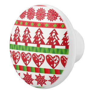 Christmas symbols ceramic knob