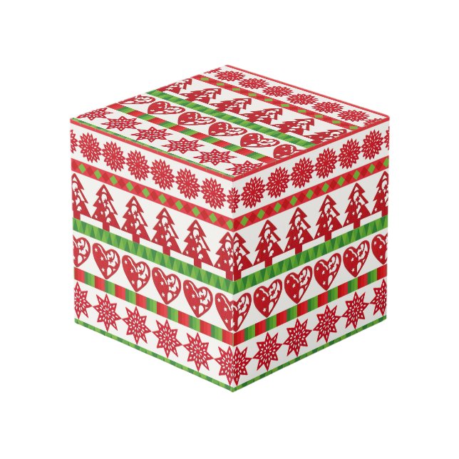 Christmas symbols cube (Front Angled)