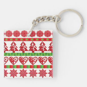 Christmas symbols key ring