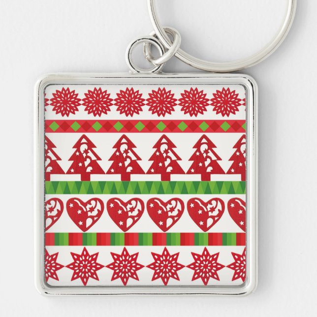Christmas symbols key ring (Front)