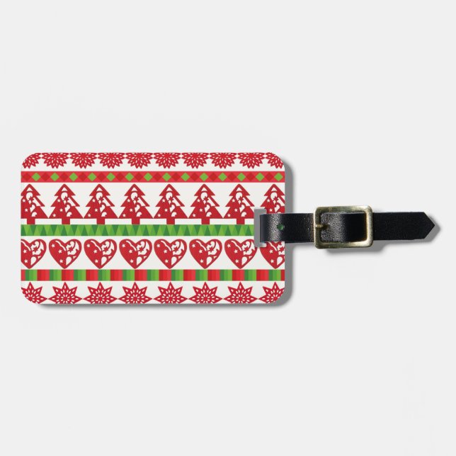 Christmas symbols luggage tag (Front Horizontal)