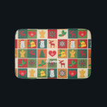 Christmas Symbols Medley Art Thunder_Cove  Bath Mat<br><div class="desc">Show your enthusiasm for the winter holiday season with this fun mix of classic Christmas items such as angels,  snowmen,  reindeers,  Christmas trees,  snowflakes and holly,  customise with your own greeting,  name,  message,  etc</div>