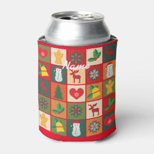 Christmas Symbols Medley Art Thunder_Cove Can Cooler
