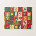 Christmas Symbols Medley Art Thunder_Cove  Jigsaw Puzzle<br><div class="desc">Show your enthusiasm for the winter holiday season with this fun mix of classic Christmas items such as angels,  snowmen,  reindeers,  Christmas trees,  snowflakes and holly,  customise with your own greeting,  name,  message,  etc</div>