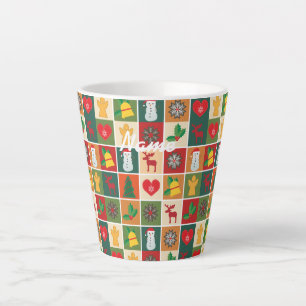 Christmas Symbols Medley Art Thunder_Cove Latte Mug