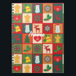 Christmas Symbols Medley Art Thunder_Cove  Notebook<br><div class="desc">Show your enthusiasm for the winter holiday season with this fun mix of classic Christmas items such as angels,  snowmen,  reindeers,  Christmas trees,  snowflakes and holly,  customise with your own greeting,  name,  message,  etc</div>