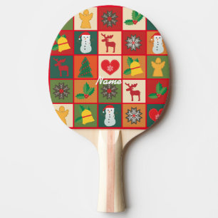 Christmas Symbols Medley Art Thunder_Cove  Ping Pong Paddle