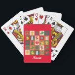 Christmas Symbols Medley Art Thunder_Cove Playing Cards<br><div class="desc">Show your enthusiasm for the winter holiday season with this fun mix of classic Christmas items such as angels,  snowmen,  reindeers,  Christmas trees,  snowflakes and holly,  customise with your own greeting,  name,  message,  etc</div>