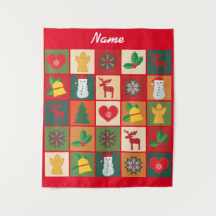 Christmas Symbols Medley Art Thunder_Cove Tapestry