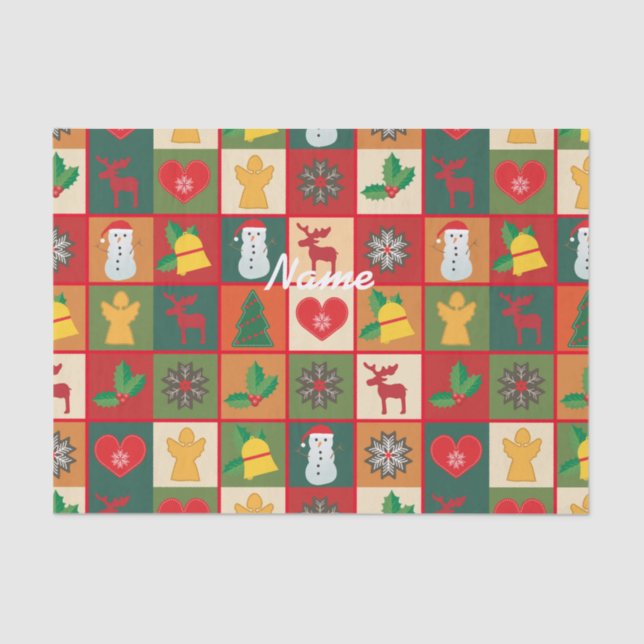 Christmas Symbols Medley Art Thunder_Cove Tissue Paper (Front)