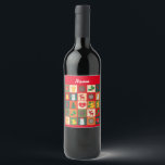 Christmas Symbols Medley Art Thunder_Cove Wine Label<br><div class="desc">Show your enthusiasm for the winter holiday season with this fun mix of classic Christmas items such as angels,  snowmen,  reindeers,  Christmas trees,  snowflakes and holly,  customise with your own greeting,  name,  message,  etc</div>