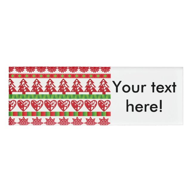 Christmas symbols name tag (Front)