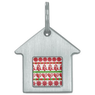 Christmas symbols pet ID tag