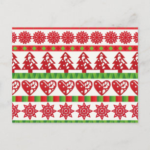 Christmas symbols postcard