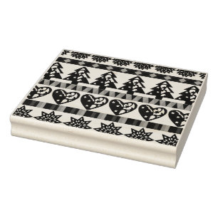 Christmas symbols rubber stamp