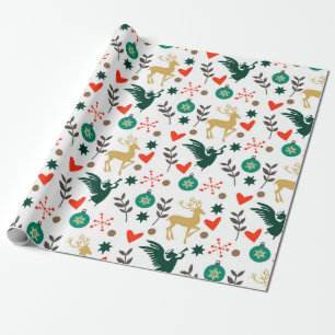Christmas Symbols Seamless Pattern Wrapping Paper