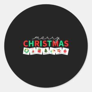 Christmas Symbols Special Education Teacher Speech Classic Round Sticker