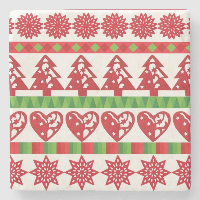 Christmas symbols stone coaster (Front)